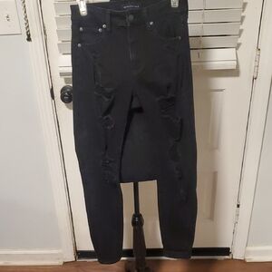 Aeropostale Black High Rise Distressed Jeggings